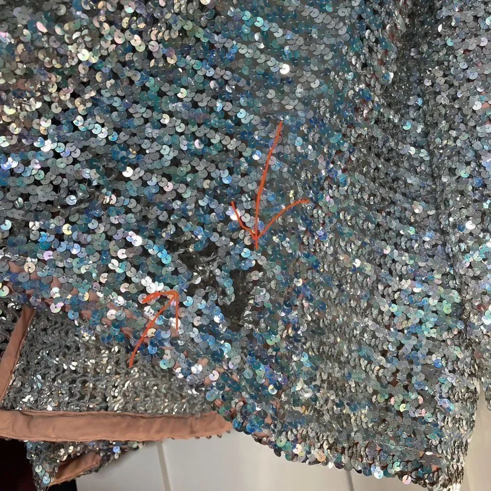Vintage Sequins Silver 70’s Jacket - Picture 9 of 9